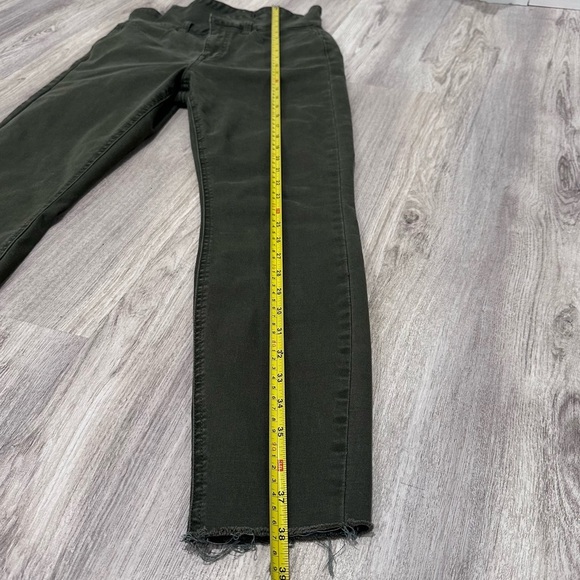 Pistola Revolve Jeans Olive Green High Waisted Paperbag Skinny Jeans Size 28 - Picture 7 of 7